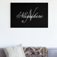 Uniek monogram voor speciale zwart-witnamen
