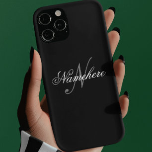 Uniek monogram voor speciale zwart-witnamen iPhone 11Pro max hoesje