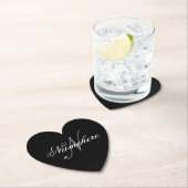 Uniek monogram voor speciale zwart-witnamen kartonnen onderzetters (Insitu)