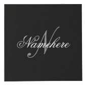 Uniek monogram voor speciale zwart-witnamen kubus (Voorkant)