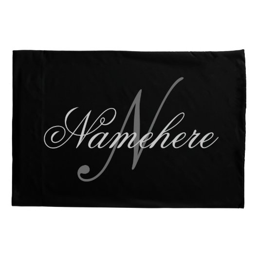 Uniek monogram voor speciale zwart-witnamen kussensloop (Achterkant)