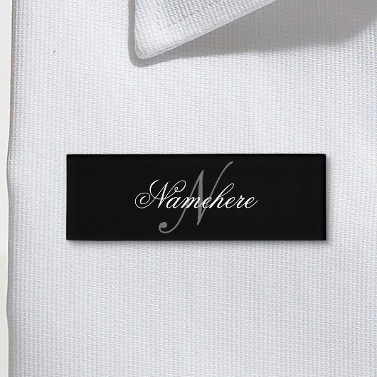 Uniek monogram voor speciale zwart-witnamen naamplaatje