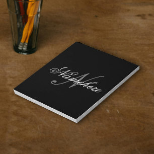 Uniek monogram voor speciale zwart-witnamen notitieblok