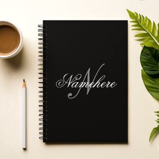 Uniek monogram voor speciale zwart-witnamen notitieboek