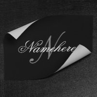 Uniek monogram voor speciale zwart-witnamen