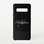 Uniek monogram voor speciale zwart-witnamen samsung galaxy hoesje (Achterkant)
