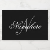 Uniek monogram voor speciale zwart-witnamen voedselcontainer etiket (Enkel label)