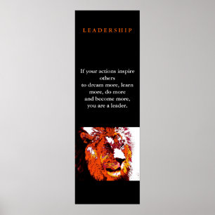 Uniek Motivatie Leiderschap Pop Art Lion Poster