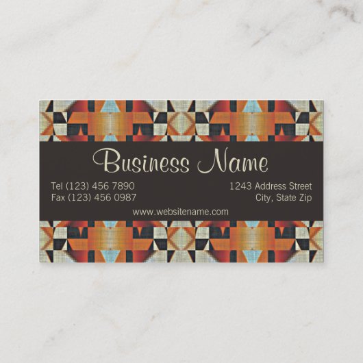 Uniek Native American Tribal Art Patroon Visitekaartje (Achterkant)