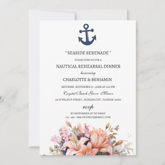 Uniek Nautical Theme Beach repetitie diner Kaart (Voorkant)