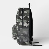 Uniek Noodlijdend Zwart en Grijs Camo Patroon Bedrukte Rugzak (Rechts)