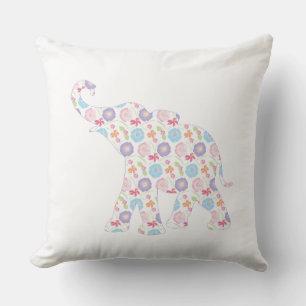 Uniek Olifant Patroon Art Graphic Wit Modern Kussen