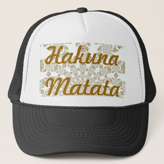 Uniek ontwerp van Hakuna Matata: Serene Vibes Trucker Pet (Voorkant)