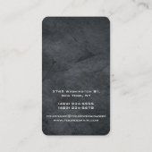 Uniek ontwerp voor verticaal artistiek grijs ontwe visitekaartje (Achterkant)