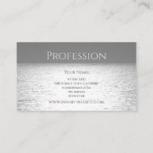 Uniek ontwerp, zilver en grijs gekleurd visitekaartje (Achterkant)