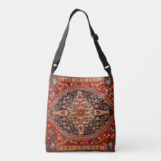 Uniek Oosters Antiek Rode Vloerkleed Kilim Crossbody Tas (Achterkant)