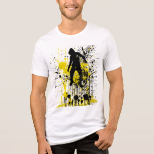 Uniek op beweging geïnspireerd ontwerp Tri-Blend shirt