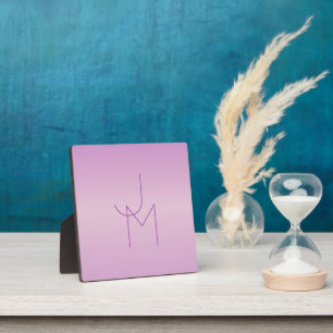 Uniek Overlappend Monogram Zacht Lavendel Roze Fotoplaat