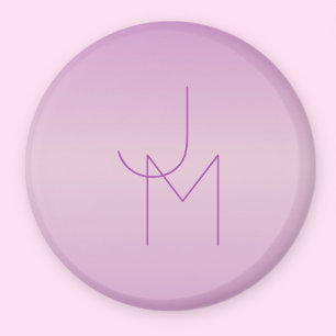 Uniek Overlappend Monogram Zacht Lavendel Roze Magneet
