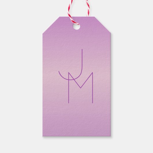 Uniek overlappend monogram | Zacht lavendelroze Cadeaulabel (Voorkant)