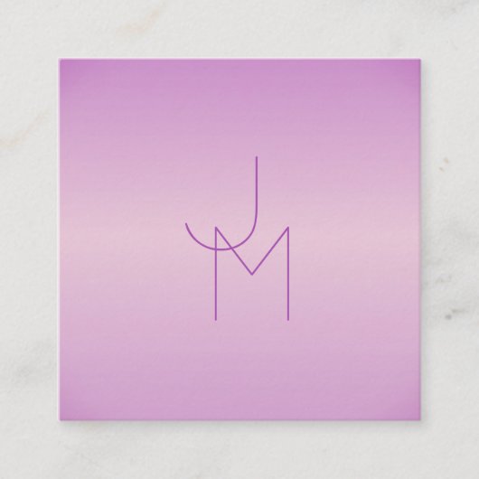 Uniek overlappend monogram | Zacht lavendelroze Informatiekaartje (Voorkant)