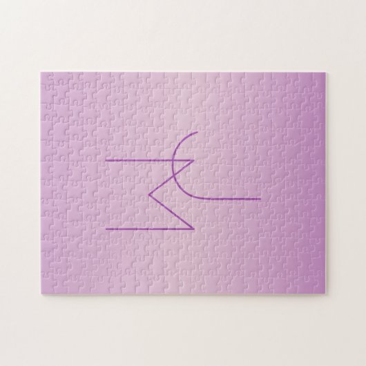 Uniek overlappend monogram | Zacht lavendelroze Legpuzzel (Horizontaal)