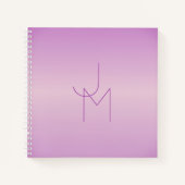 Uniek overlappend monogram | Zacht lavendelroze Notitieboek (Voorkant)