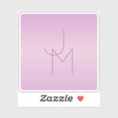 Uniek overlappend monogram | Zacht lavendelroze Sticker (Vel)