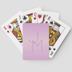 Uniek Overlappend Monogram Zachte Lavendel Roze Pokerkaarten