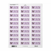 Uniek Paars mozaïekbutterflies — prachtig adres Etiket (Full Sheet)