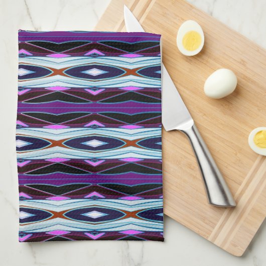 Uniek Paarse patroon Theedoek (Quarter Fold)