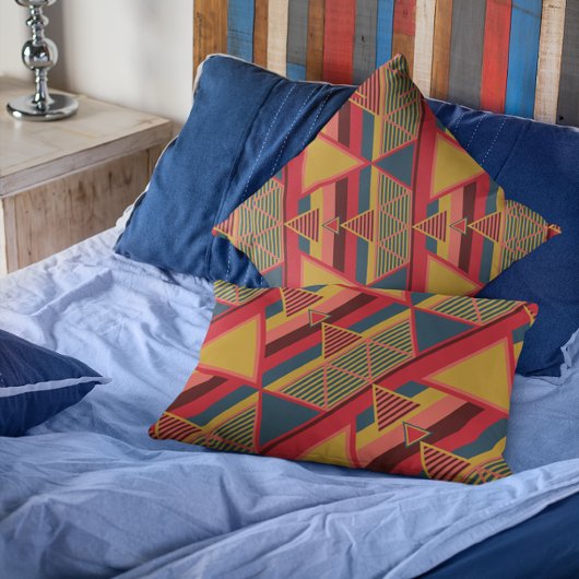 Uniek Pan-Afrikaans kleurrijk driehoekspatroon Kussensloop