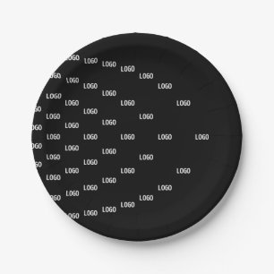 Uniek patroon met uw Logo / geüploade Afbeelding Papieren Bordje