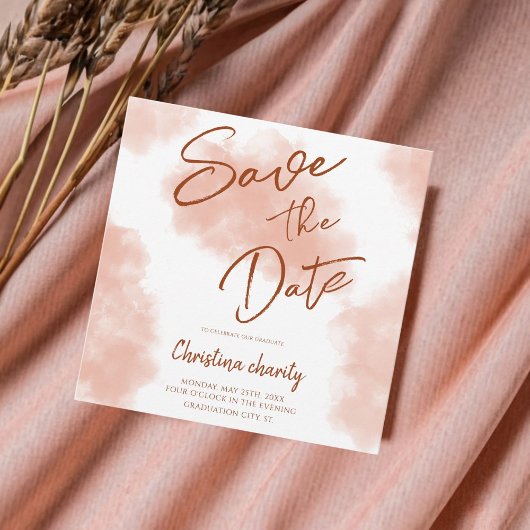 Uniek Peach Fuzz Afstuderen Save The Date