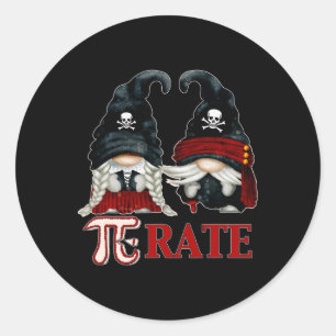 Uniek piraatkoepel en grappig symbool op de i-dag ronde sticker