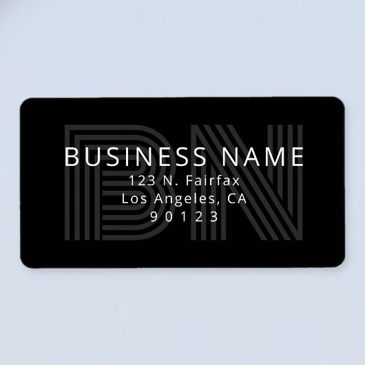 Uniek retro-modern monogram retouradres etiket