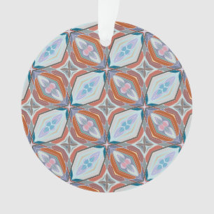 Uniek roest, Blauwgroen, lichtblauw & roze patroon Ornament