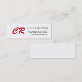 Uniek rood monogram wit, dunne Visitekaartje (Voorkant / Achterkant)