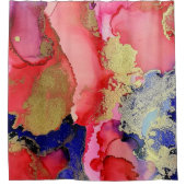 Uniek Rood Roze Paarse Goud Metallic Douchegordijn (Voorkant)