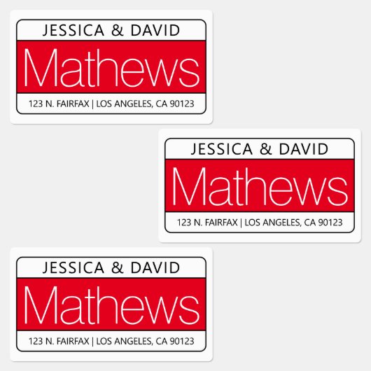 Uniek rood wit en zwart waterdicht labels (Groep)