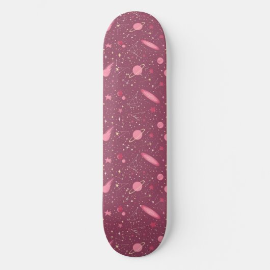 Uniek Roze Astrologie Design Skateboard (Voorkant)