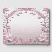 Uniek roze bloemen gastenboek (Achterkant)