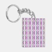 Uniek roze patroon sleutelhanger (Voorkant Links)
