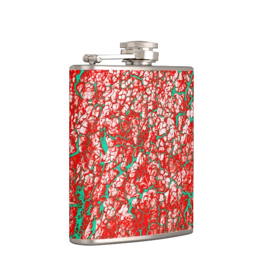 Uniek Roze rood groen Abstract patroon Heupfles (Rechts)