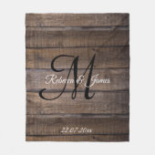 Uniek Rustisch Patroonmonogram script, aangepast Fleece Deken (Voorkant)