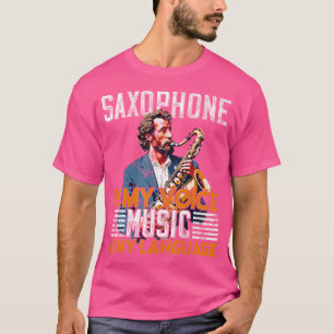 Uniek saxofoon jazz muziek ontwerp t-shirt
