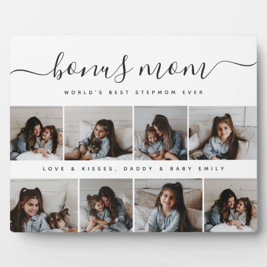 Uniek Script Fotocollage Bonus Moeder Moederdag Fotoplaat (Voorkant)