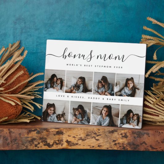Uniek Script Fotocollage Bonus Moeder Moederdag Fotoplaat (Zijkant)