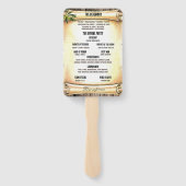 Uniek Scroll & Feather Pen huwelijksprogramma Handwaaier (Achterkant)