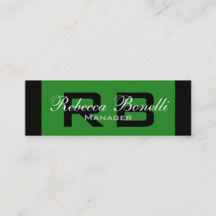 Uniek Slim Black Green Monogram Visitekaartje